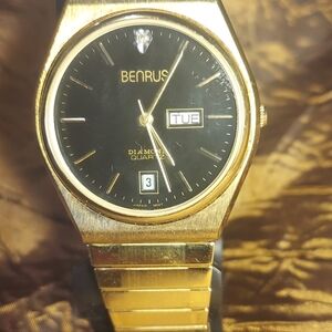 Rare Vintage Benrus Diamond Quartz Man's Watch